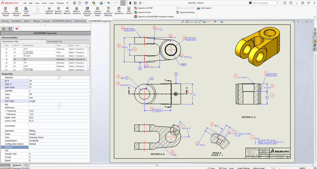 SOLIDWORKS Inspection | STROJOTEHNIKA
